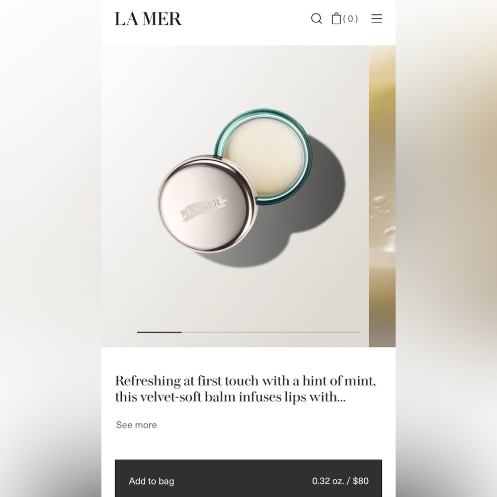 La Mer Mint-Infused Balm in Silver and Teal